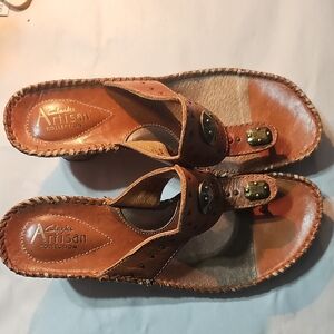 Clarks Artisan Brown Leather Sandals